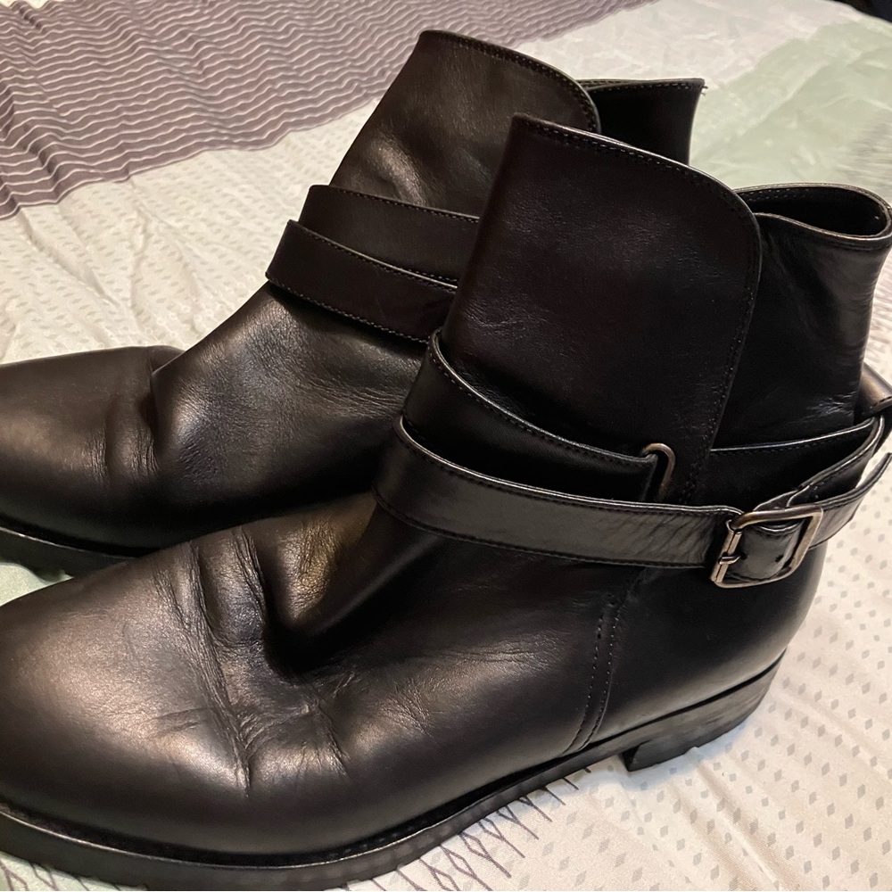 MANOLO BLAHNIK SULGAMBA LEATHER ANKLE BOOTS, WOMENS, ADULTS